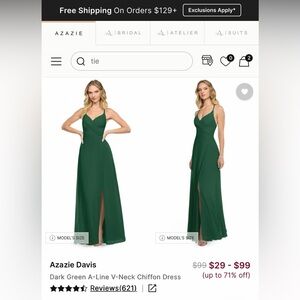 Azazie Davis in Dark Green custom 10/12